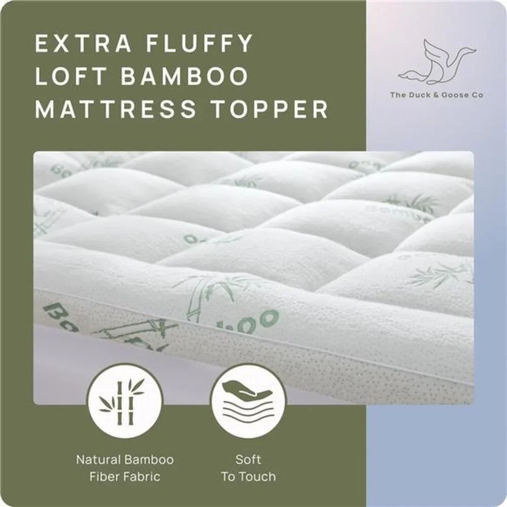 Cooling Mattress Topper - Queen Size | Plush Pad Mattress Topper for Back Pain